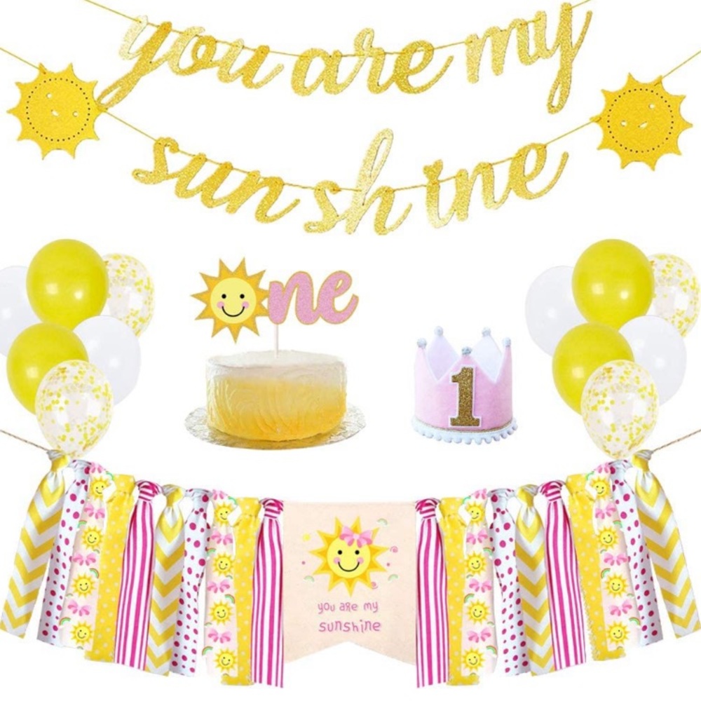 🥳 “you are my sunshine” theme 1st birthday party decor